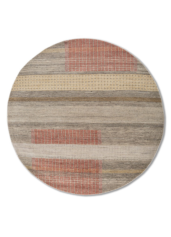  beige and brown wool hand knotted Rug