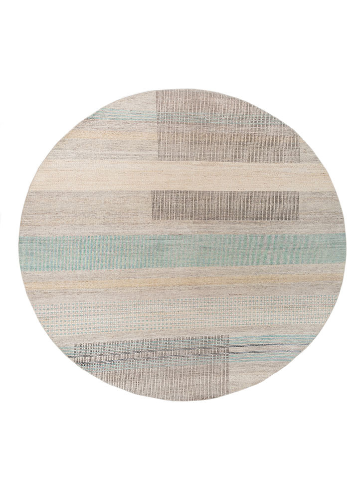 blythe blue afghan wool hand knotted Rug - HeadShot