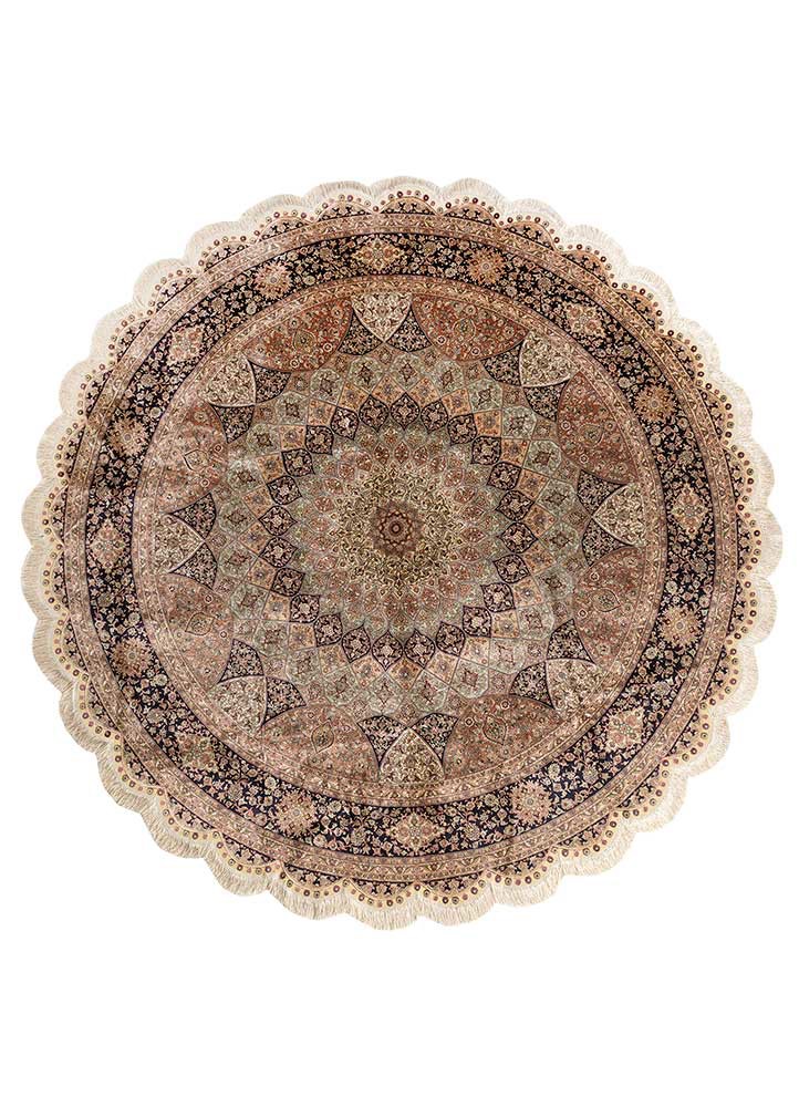 gulmarg green silk hand knotted Rug - HeadShot