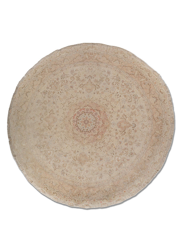 aalam red and orange wool and silk hand knotted Rug - HeadShot