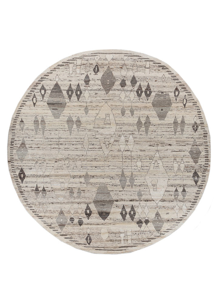 manifest beige and brown afghan wool hand knotted Rug - HeadShot