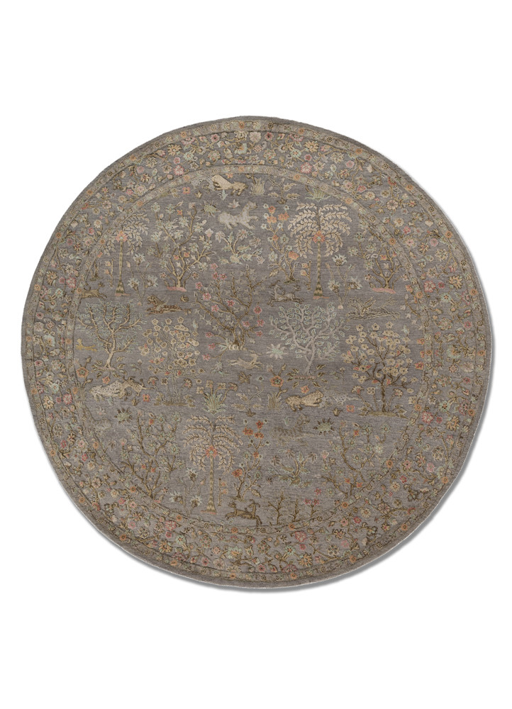 aprezo grey and black wool and silk hand knotted Rug - HeadShot aprezo grey and black wool and silk hand knotted Rug - HeadShot