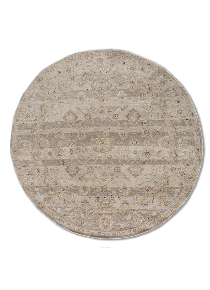 gulnar grey and black wool hand knotted Rug - HeadShot