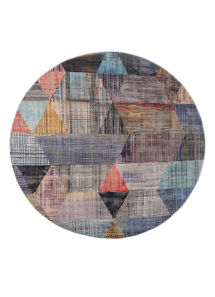 grey and black grey and black wool and bamboo silk hand knotted Rug
