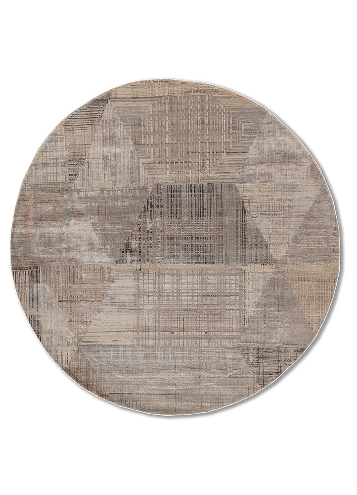 unstring by kavi ivory wool and bamboo silk hand knotted Rug - HeadShot