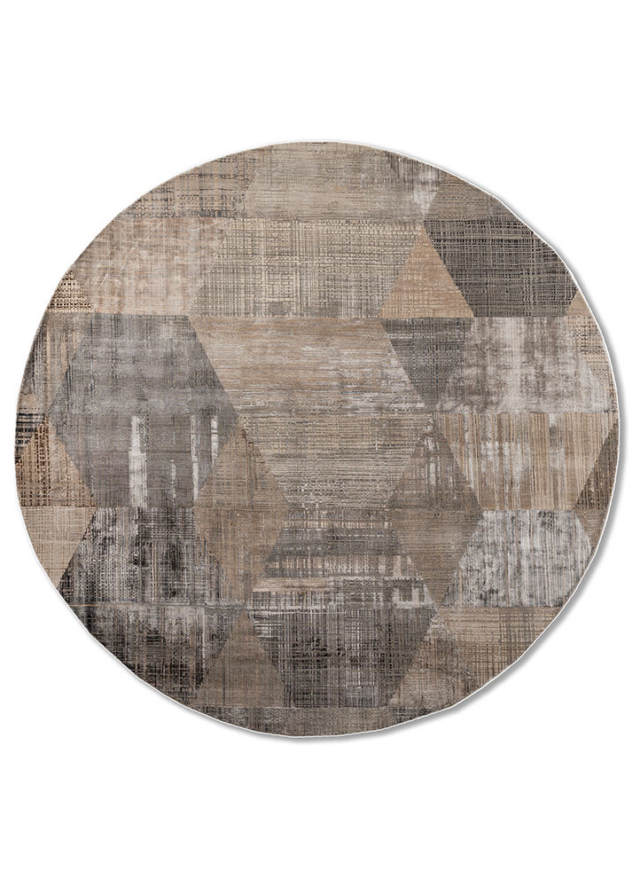 unstring by kavi ivory wool and bamboo silk hand knotted Rug - HeadShot