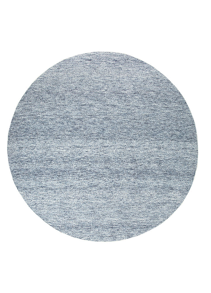blue blue wool hand tufted Rug