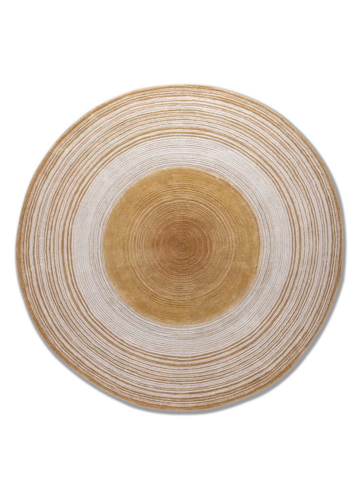 come around gold wool and viscose hand tufted Rug - HeadShot