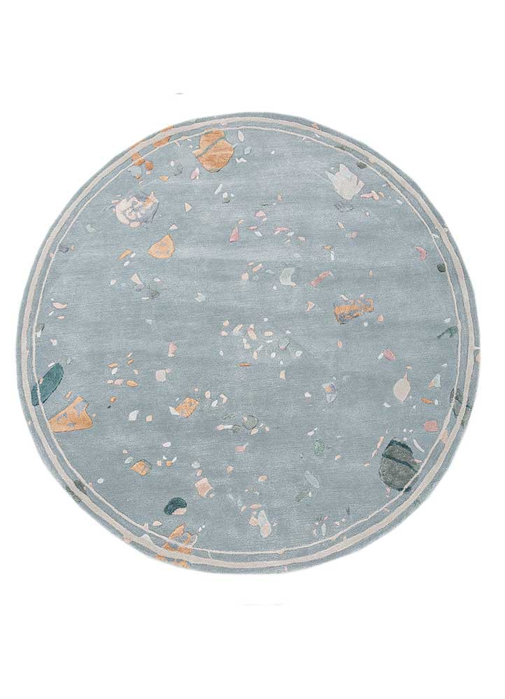 confetti blue wool and viscose hand tufted Rug - HeadShot confetti blue wool and viscose hand tufted Rug - HeadShot