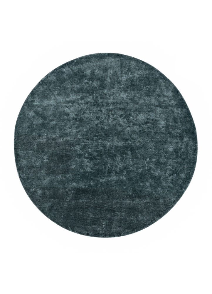  blue viscose hand tufted Rug