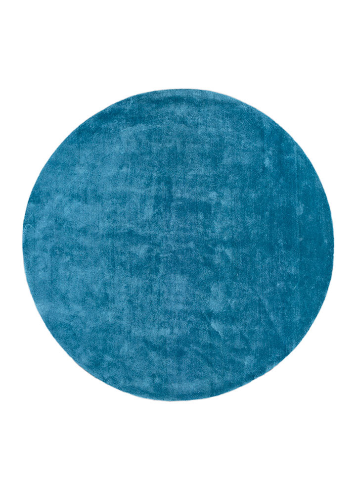  blue viscose hand tufted Rug