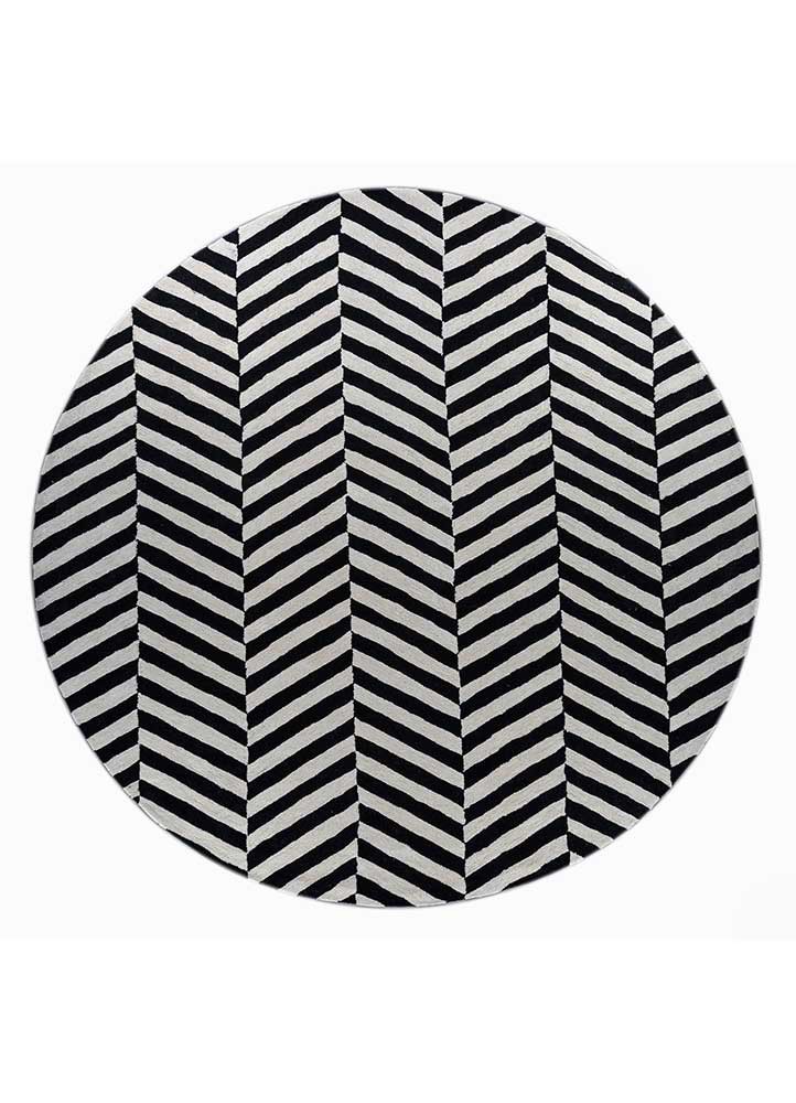 contour grey and black wool hand tufted Rug - HeadShot