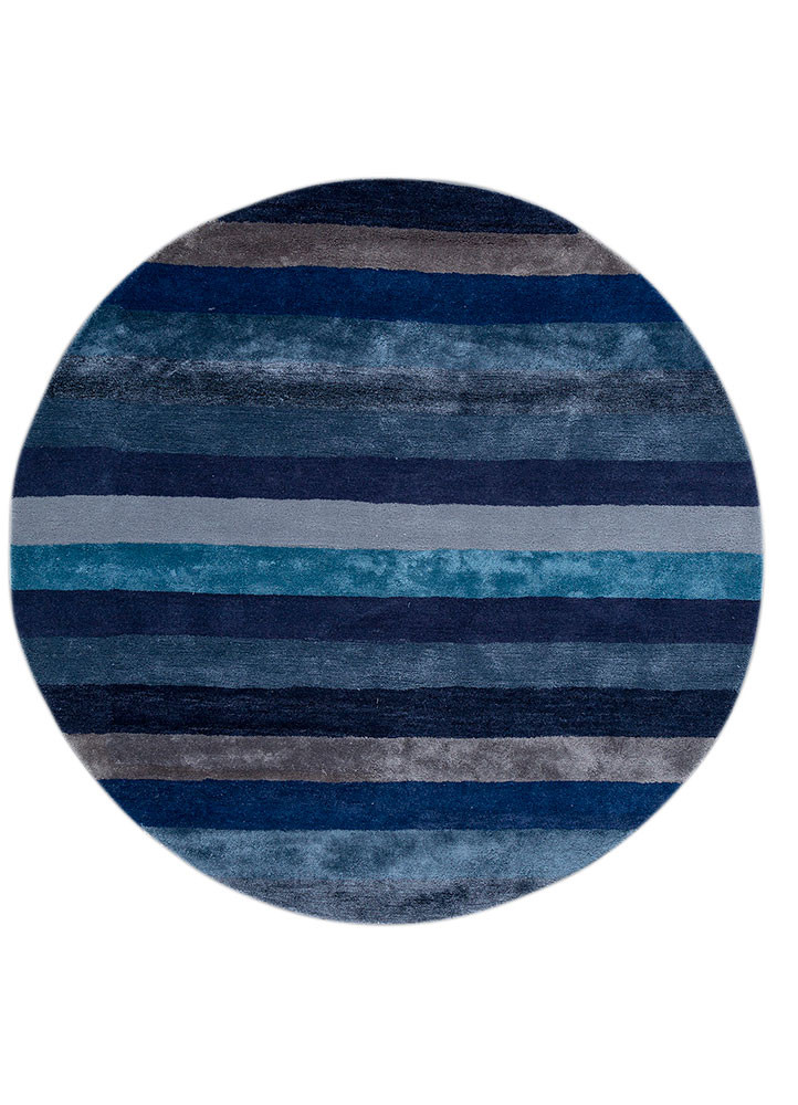 caliedo blue wool and viscose hand tufted Rug - HeadShot