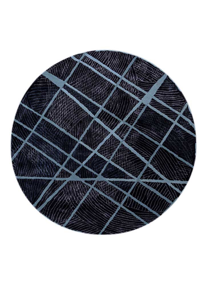 caliedo blue wool and viscose hand tufted Rug - HeadShot