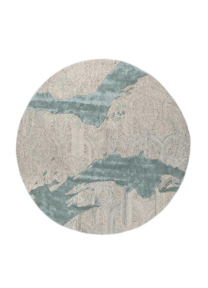 pathways ivory wool and viscose hand tufted Rug - HeadShot
