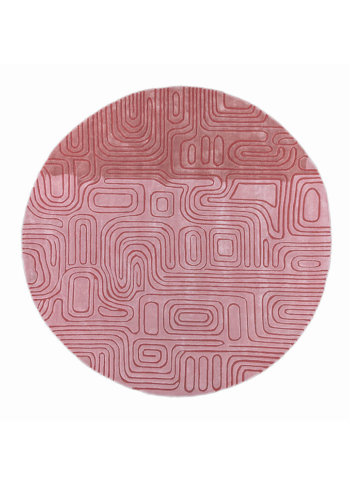 come around pink and purple wool and viscose hand tufted Rug - HeadShot come around pink and purple wool and viscose hand tufted Rug - HeadShot