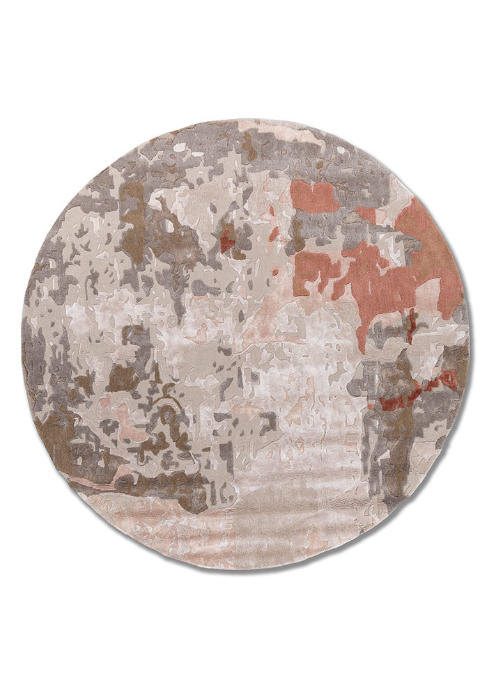  ivory wool and viscose hand tufted Rug