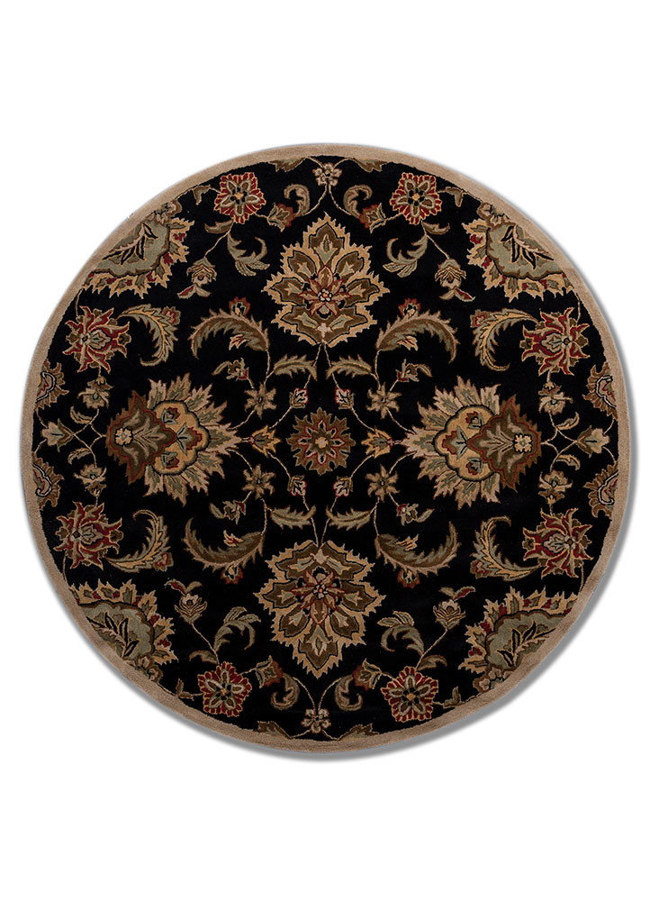 kasbah grey and black wool hand tufted Rug - HeadShot
