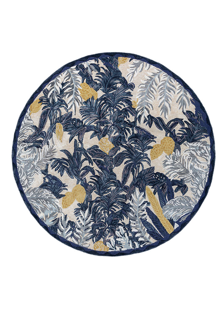  ivory wool and viscose hand tufted Rug