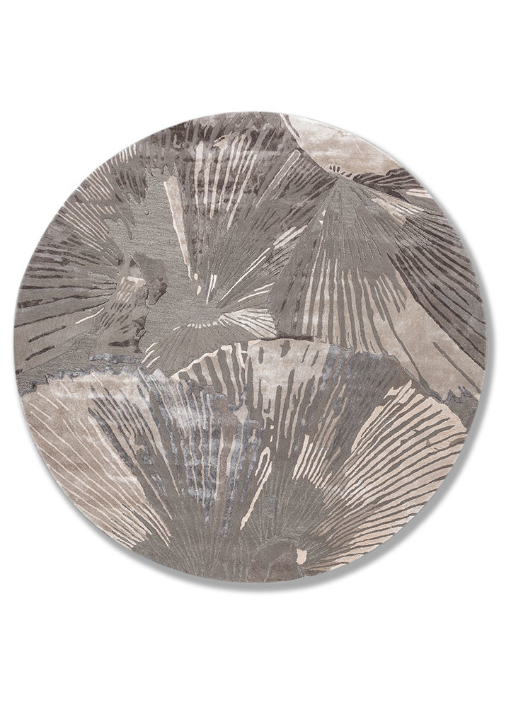  grey and black wool and viscose hand tufted Rug