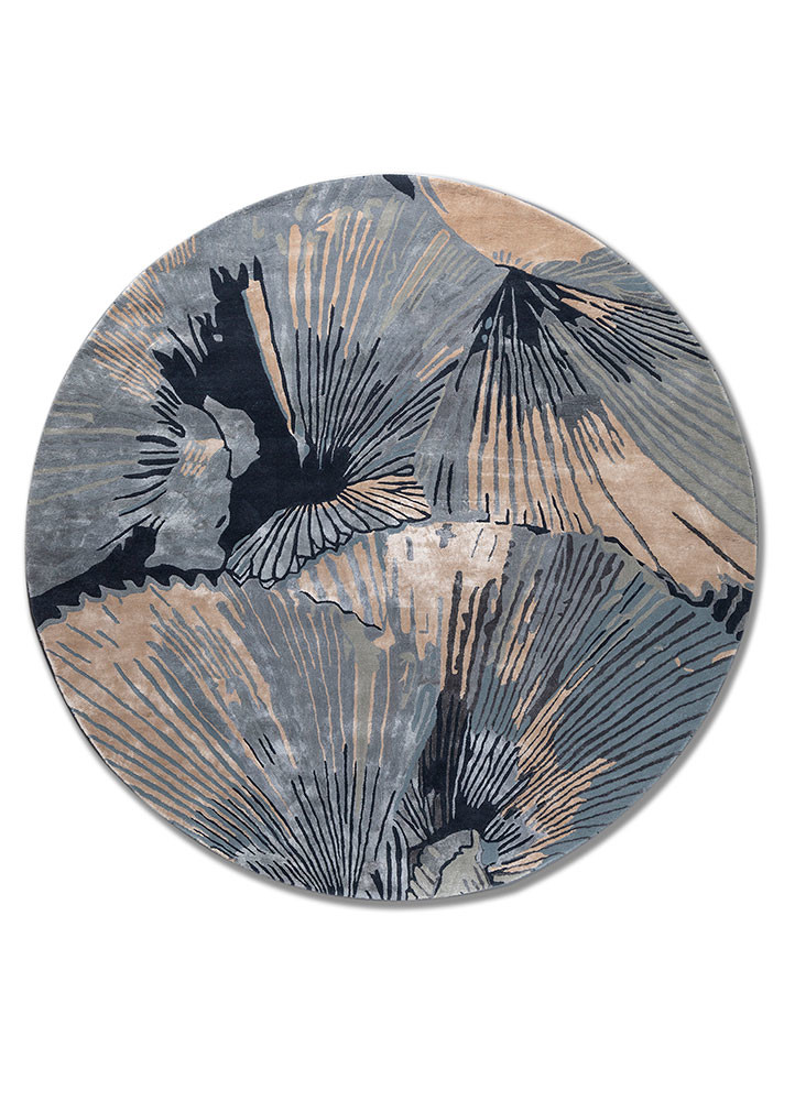 aurelia blue wool and viscose hand tufted Rug - HeadShot