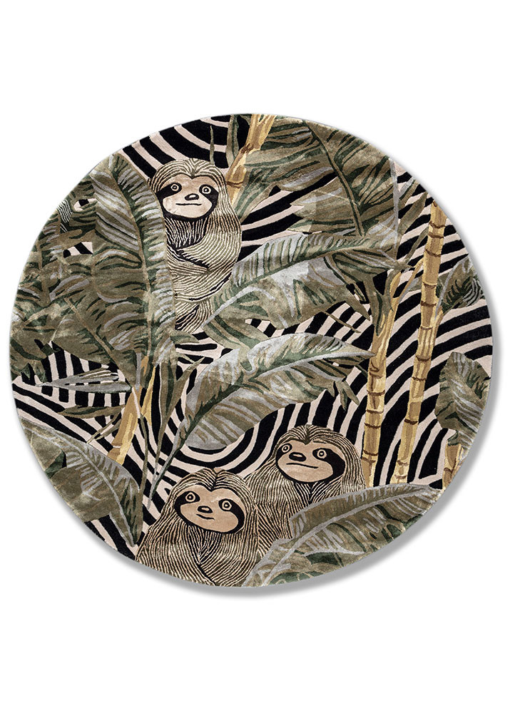 aurelia green wool and viscose hand tufted Rug - HeadShot