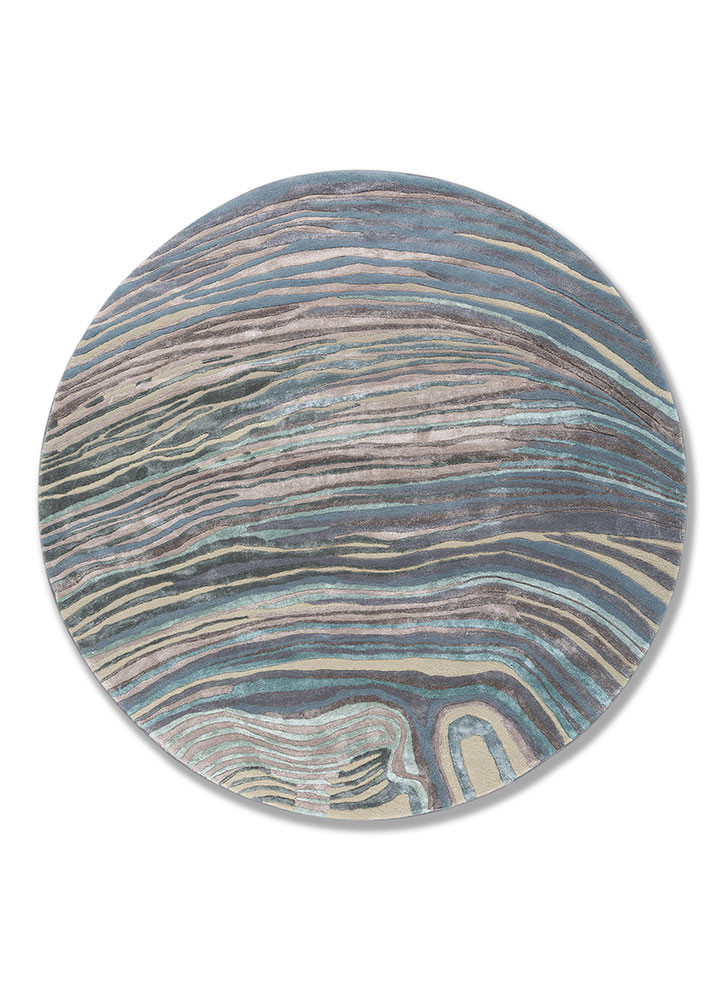 genesis grey and black wool and viscose hand tufted Rug - HeadShot