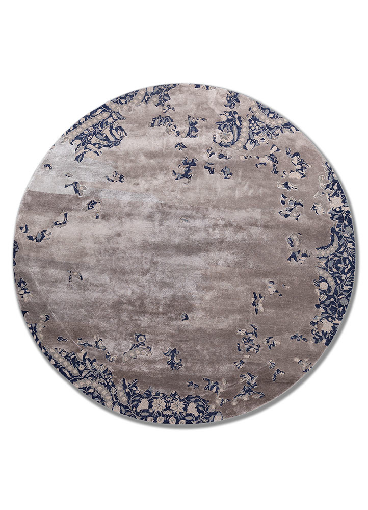 grey and black grey and black wool and viscose hand tufted Rug