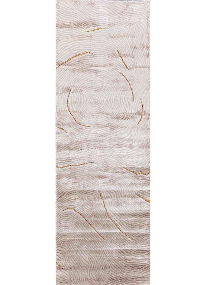 azalea ivory bamboo silk and zari hand knotted Rug - HeadShot