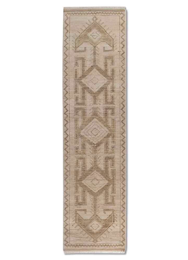 thyme beige and brown wool hand knotted Rug - HeadShot thyme beige and brown wool hand knotted Rug - HeadShot