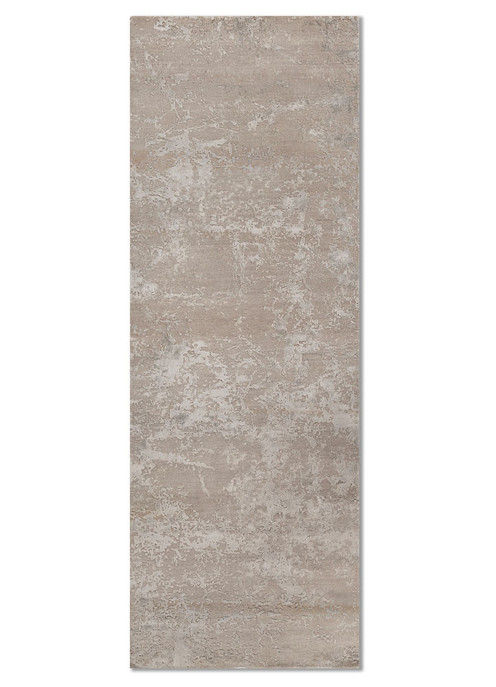 chaos theory by kavi grey and black wool and bamboo silk hand knotted Rug - HeadShot