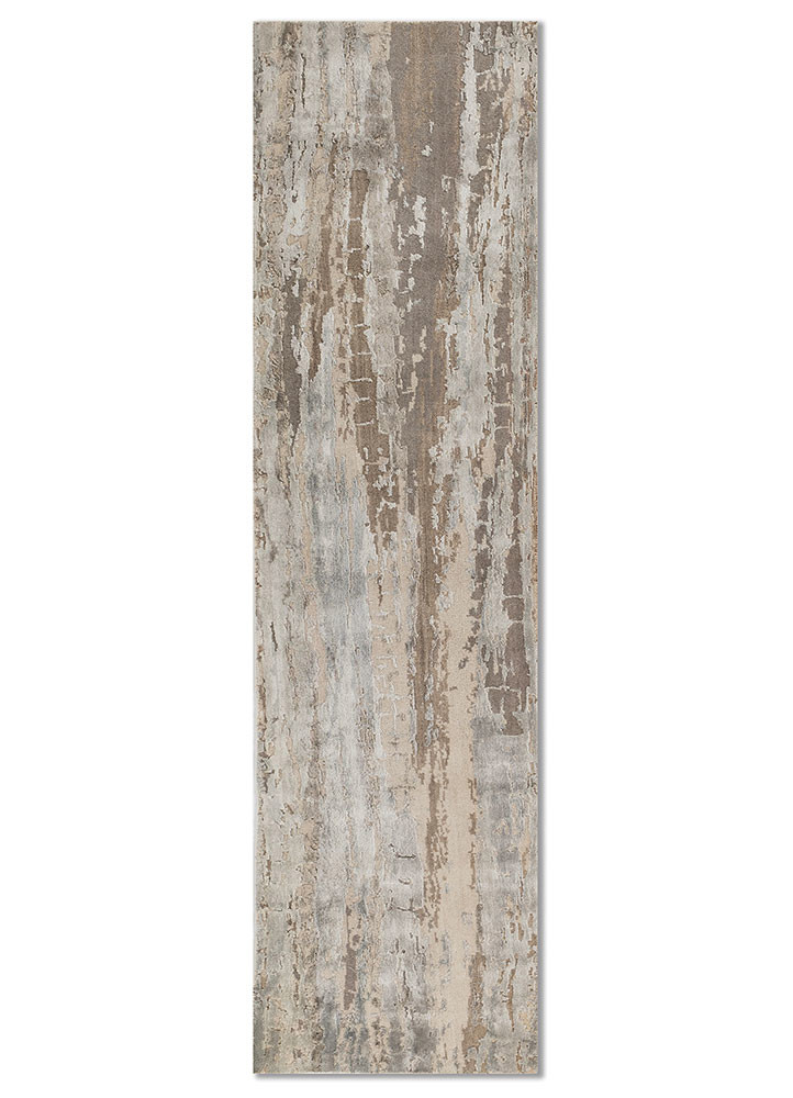 ivory ivory wool and bamboo silk hand knotted Rug