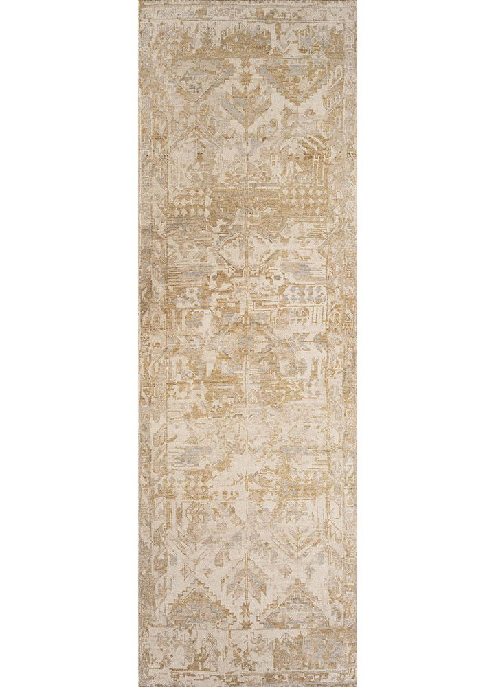 erbe gold wool hand knotted Rug - HeadShot