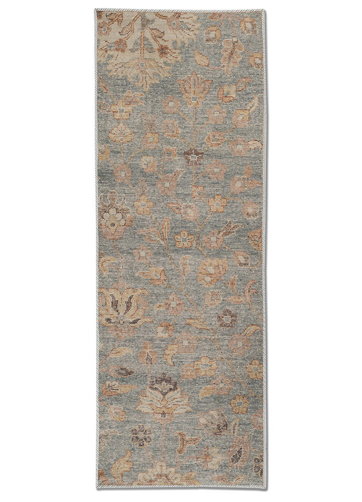 erbe blue wool hand knotted Rug - HeadShot erbe blue wool hand knotted Rug - HeadShot