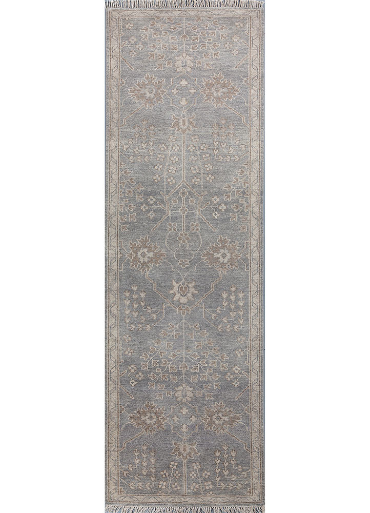  grey and black wool hand knotted Rug