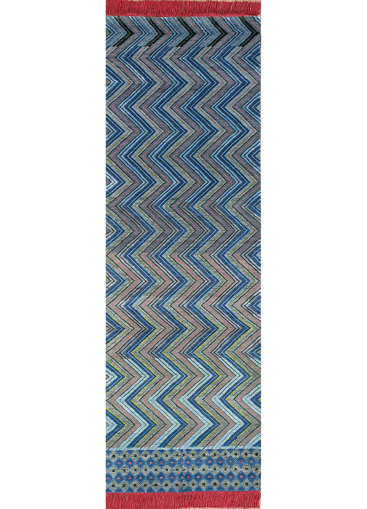 manchaha blue wool and bamboo silk hand knotted Rug - HeadShot manchaha blue wool and bamboo silk hand knotted Rug - HeadShot