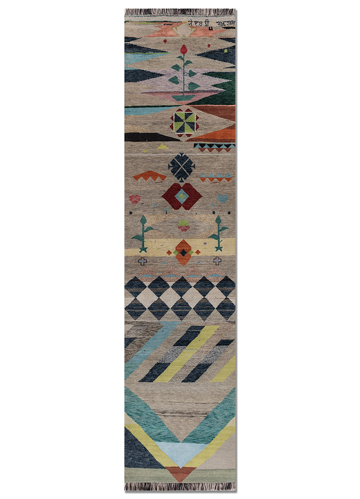freedom manchaha grey and black wool and bamboo silk hand knotted Rug - HeadShot freedom manchaha grey and black wool and bamboo silk hand knotted Rug - HeadShot