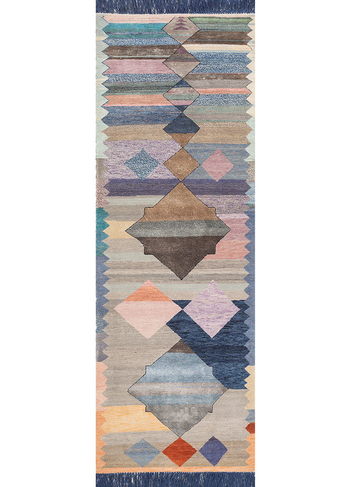 freedom manchaha blue wool and bamboo silk hand knotted Rug - HeadShot freedom manchaha blue wool and bamboo silk hand knotted Rug - HeadShot