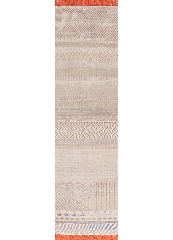 manchaha ivory wool and bamboo silk hand knotted Rug - HeadShot manchaha ivory wool and bamboo silk hand knotted Rug - HeadShot