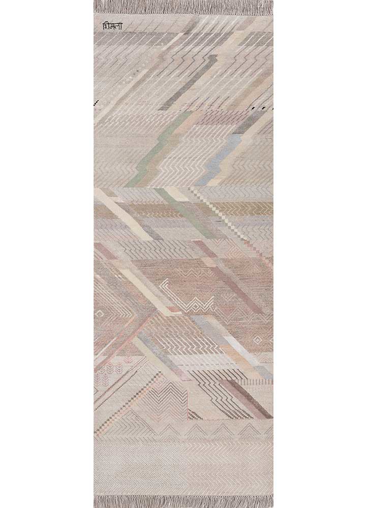 manchaha ivory wool and bamboo silk hand knotted Rug - HeadShot
