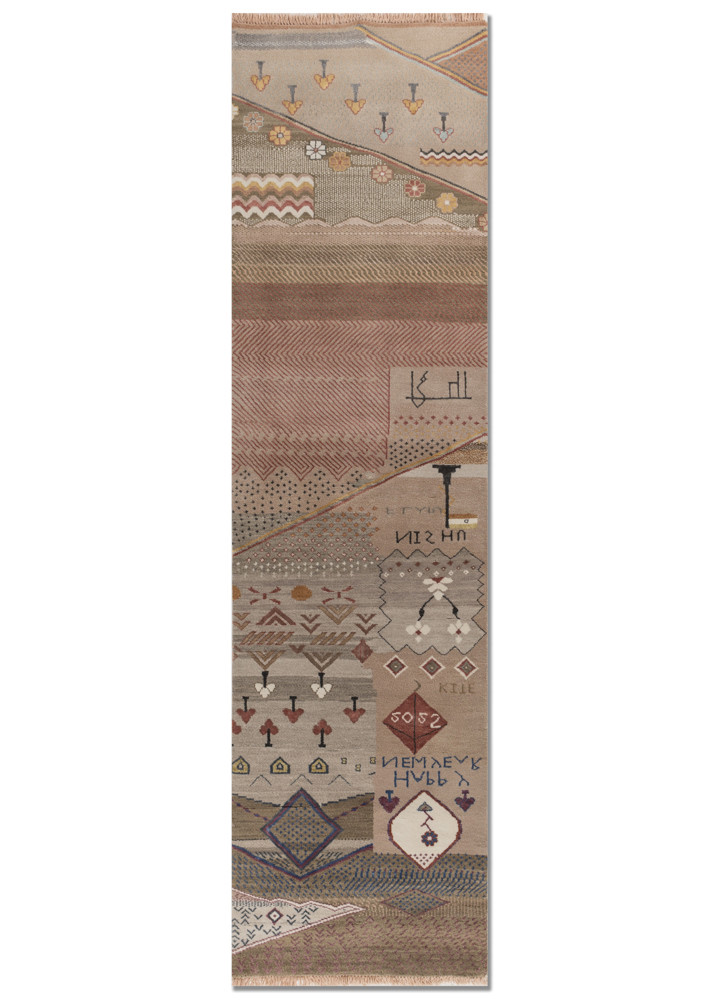 manchaha red and orange wool and bamboo silk hand knotted Rug - HeadShot manchaha red and orange wool and bamboo silk hand knotted Rug - HeadShot