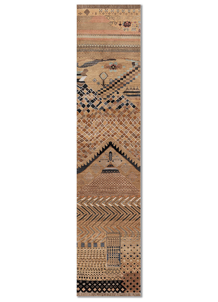 manchaha gold wool and bamboo silk hand knotted Rug - HeadShot manchaha gold wool and bamboo silk hand knotted Rug - HeadShot