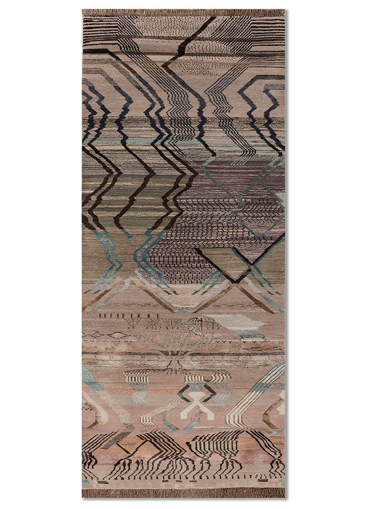 manchaha red and orange wool and bamboo silk hand knotted Rug - HeadShot manchaha red and orange wool and bamboo silk hand knotted Rug - HeadShot