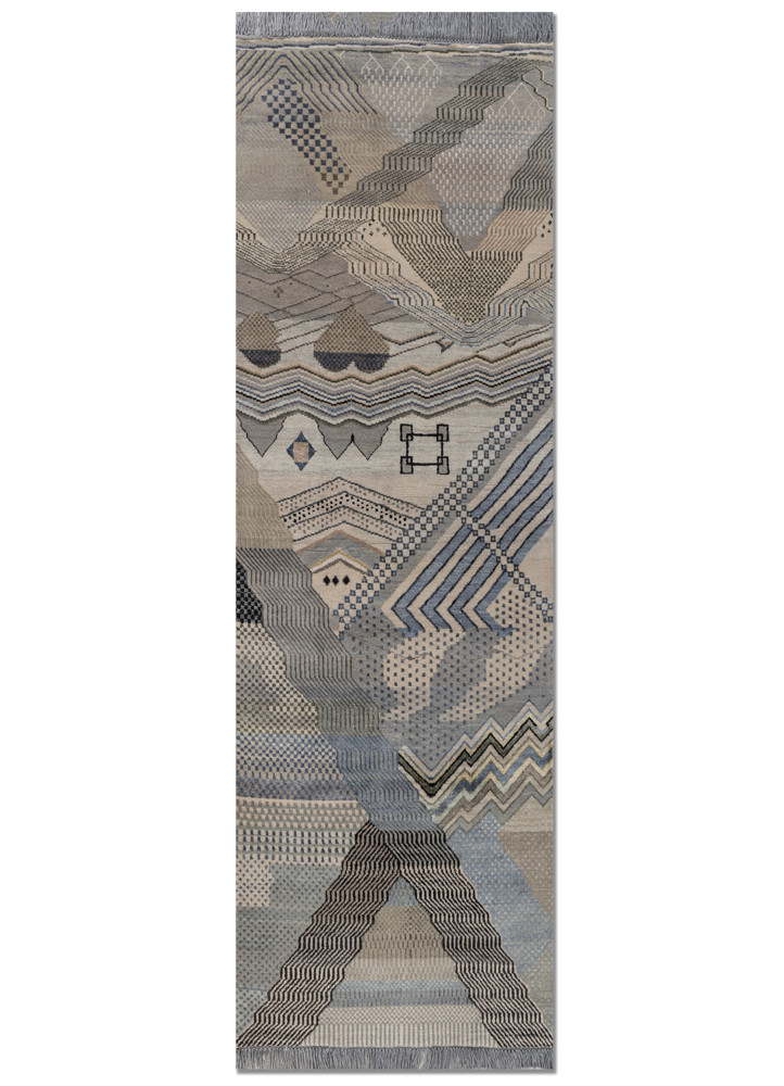 manchaha ivory wool and bamboo silk hand knotted Rug - HeadShot manchaha ivory wool and bamboo silk hand knotted Rug - HeadShot