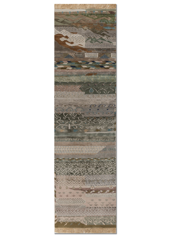 manchaha ivory wool and bamboo silk hand knotted Rug - HeadShot manchaha ivory wool and bamboo silk hand knotted Rug - HeadShot