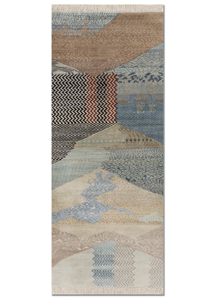 manchaha ivory wool and bamboo silk hand knotted Rug - HeadShot manchaha ivory wool and bamboo silk hand knotted Rug - HeadShot