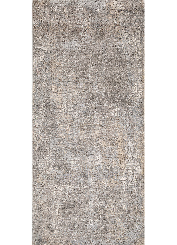 uvenuti grey and black viscose hand knotted Rug - HeadShot uvenuti grey and black viscose hand knotted Rug - HeadShot