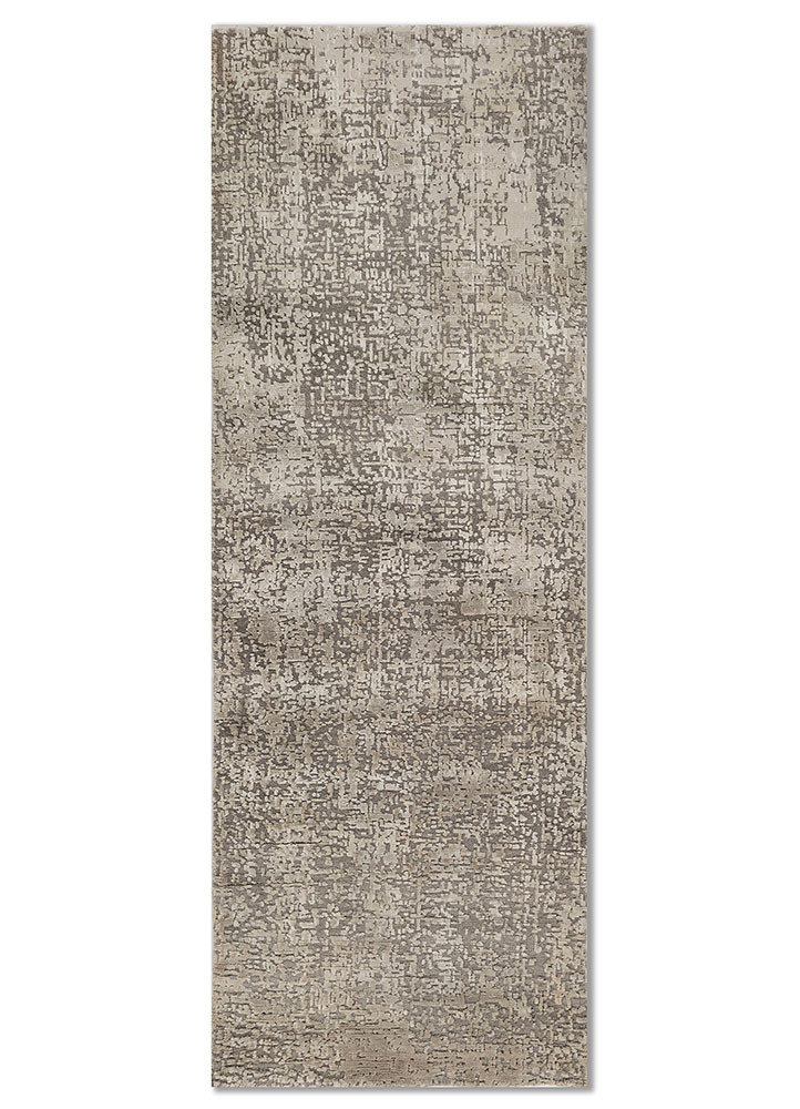 entropy ivory wool and bamboo silk hand knotted Rug - HeadShot entropy ivory wool and bamboo silk hand knotted Rug - HeadShot