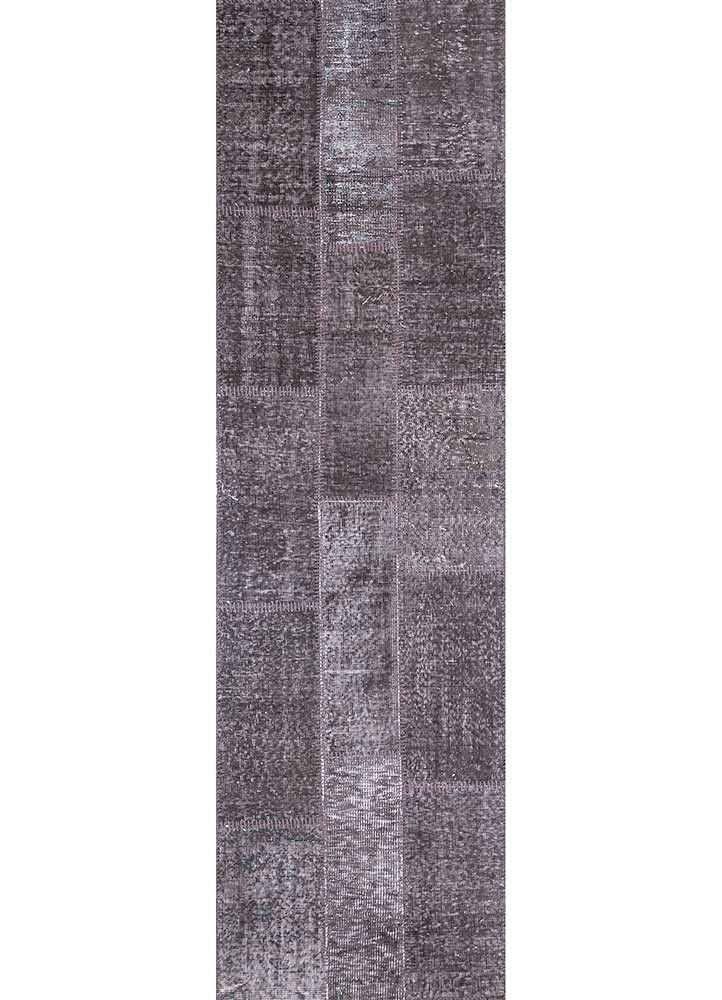 provenance grey and black wool patchwork Rug - HeadShot