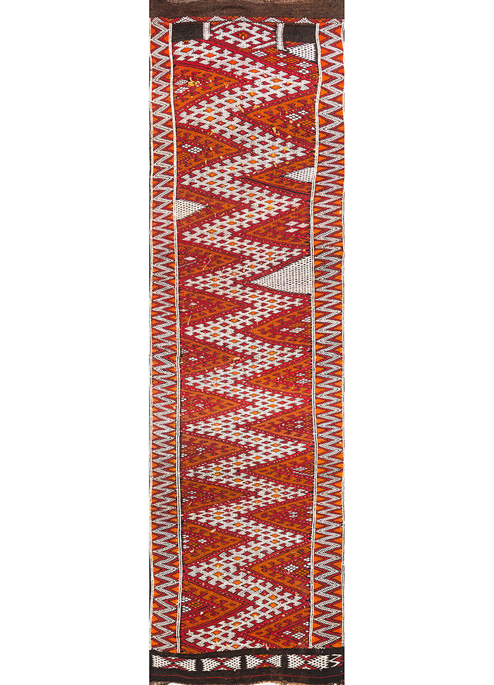 kiaan red and orange wool hand knotted Rug - HeadShot